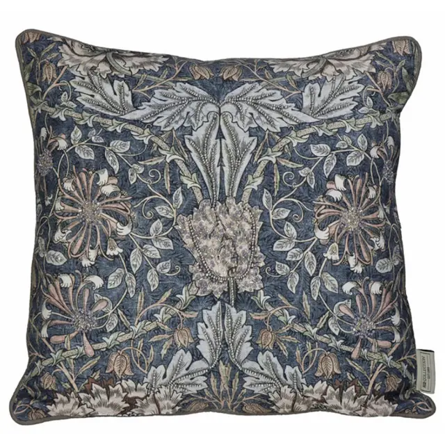 Μαξιλάρι vintage με κέντημα γκρι 45cm Homeguru KAL-0491 25003
