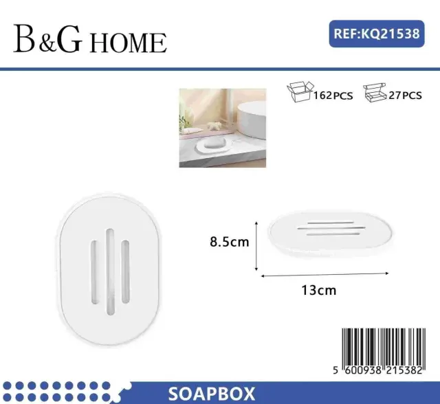 Σαπουνοθήκες μπάνιου πλαστικές - Σετ 9pcs - White - 21538 2