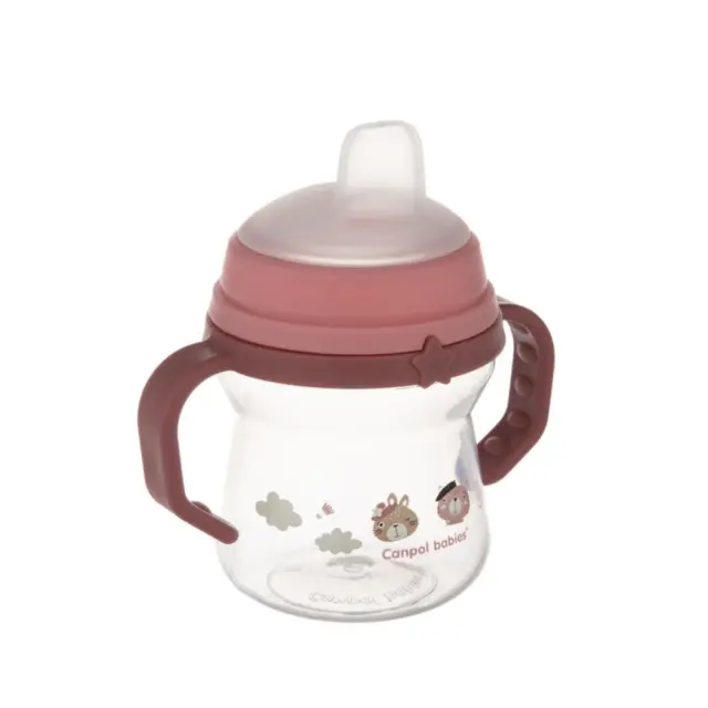 Κύπελλο με Στόμιο Σιλικόνης 150ml FirstCup Bonjour Canpol Pink 56/612 3