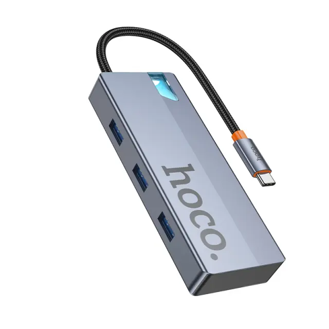 USB Hub Hoco HB50 Wow 5-in-1 USB-C σε HDTV+PD+ 3 x USB3.0 Γκρι 18cm