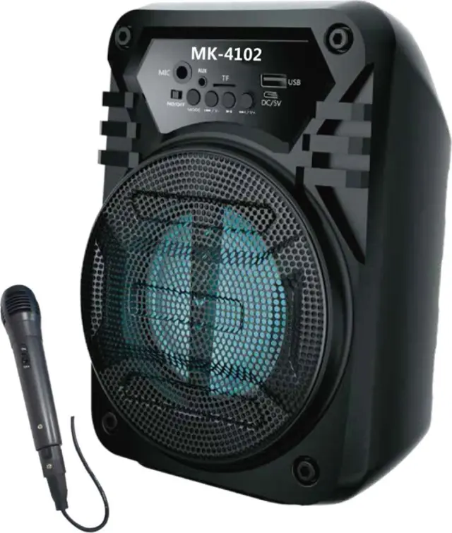 CMiK Φορητό Ηχείο Bluetooth με ενσύρματο μικρόφωνο και λειτουργία καραόκε Μαύρο MK-4102