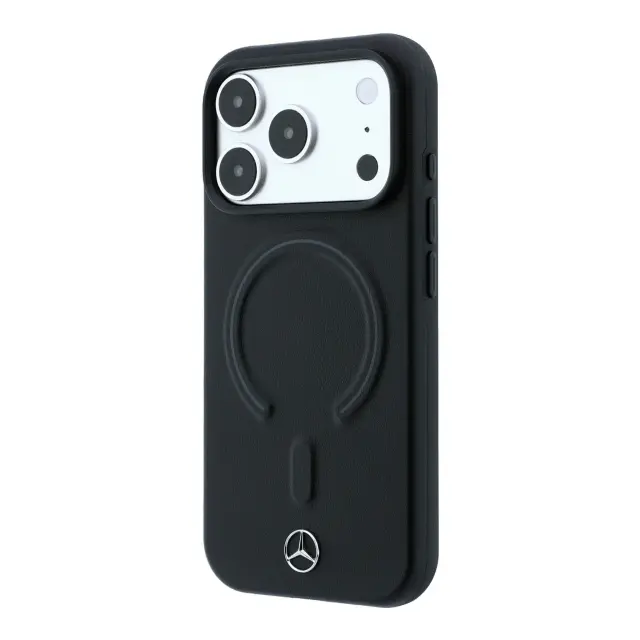 Mercedes PU Leather 3D MagSafe Case for iPhone 18 Pro Black/Anthracite 2