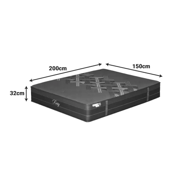 Στρώμα Resty pakoworld pocket spring μονής όψης με ενσωματωμένο ανώστρωμα 32cm 150x200εκ 3