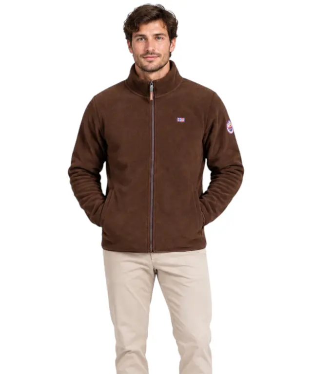 Norway Nautical School - Ανδρική Ζακέτα Φούτερ Fleece 869520-MORO Καφέ