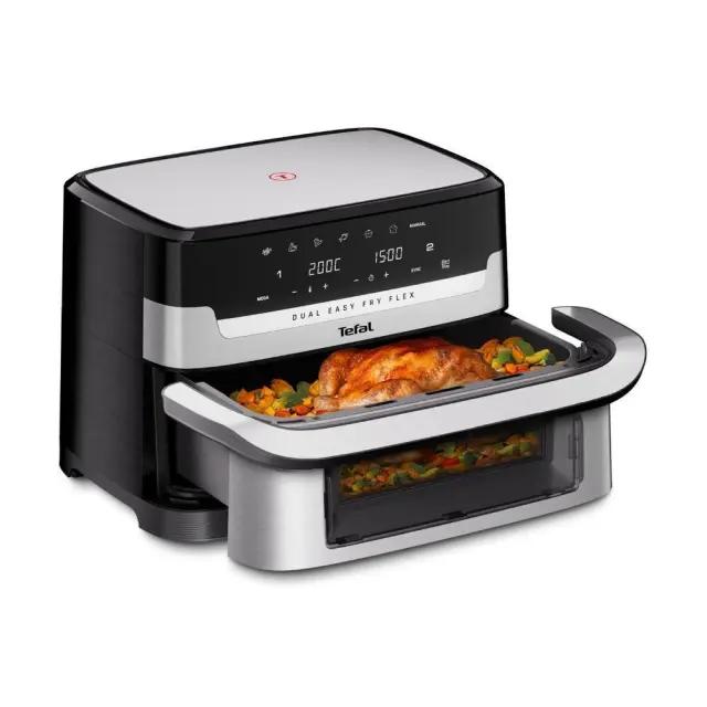 Tefal EY922 Easy Fry Air Fryer με Διπλό Αποσπώμενο Κάδο 9lt Μαύρο 2