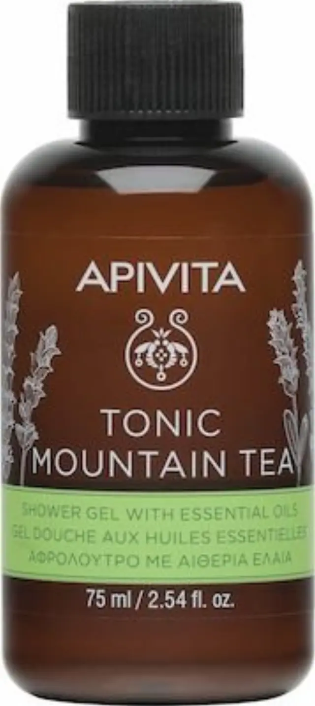 APIVITA Tonic Mountain Tea Shower Gel with Essential Oils Αφρόλουτρο με Αιθέρια Έλαια - Τσάι του Βουνού, 75ml
