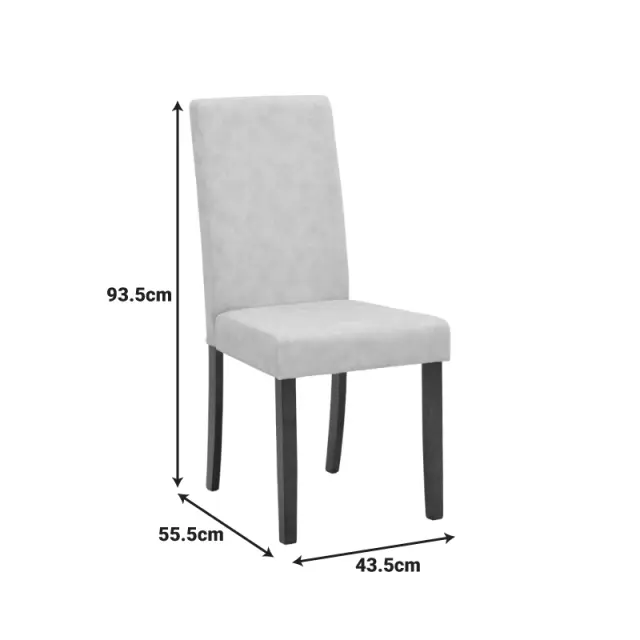 Καρέκλα Zeben pakoworld μπεζ ύφασμα με πόδι μαύρο rubberwood 43,5x55,5x93,5εκ | Συσκευασία 2 τμχ 2