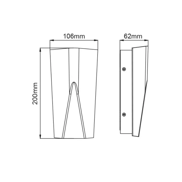 LED SMD WALL LUMINAIRE 11W 370LM 140° 230V AC 3.000K DARK GREY CRI80 IP65 30.000HRS / LG7210G 2