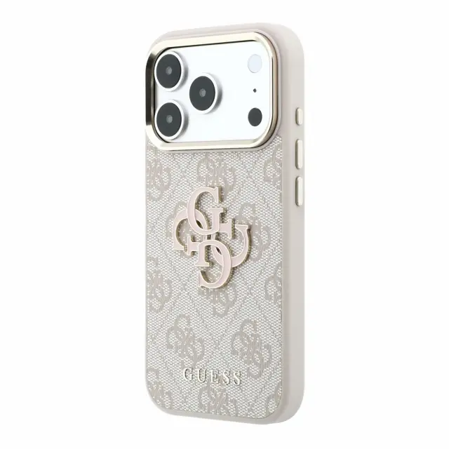 Guess PU 4G Resin Metal Logo Case for iPhone 18 Pro Max Pink 2