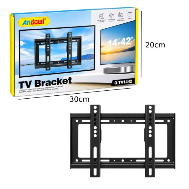 Andowl Βάση Στήριξης Τηλεόρασης Τοίχου 14"-42" Q-TV1442 – TV Wall Mount Bracket 14"-42" 0751254 2