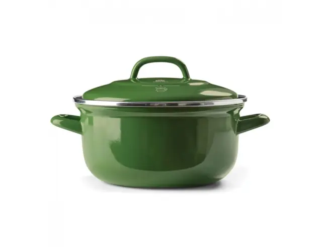 Κατσαρόλα BK Dutch Oven Indigo με καπάκι, εμαγιέ επίστρωση, διάμετρο 22cm και χωρητικότητα 3.3L - Green 25884