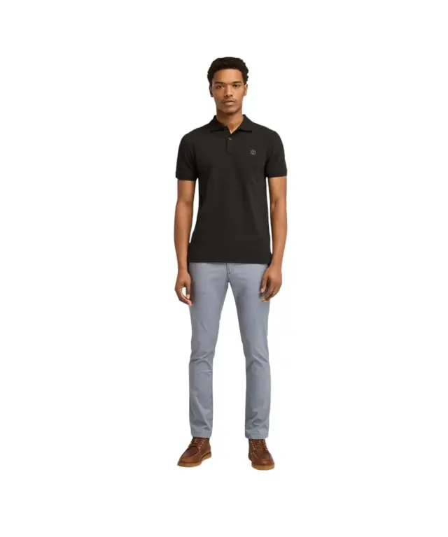 Timberland - Ανδρικό Κοντομάνικο T-shirt Polo Slim Fit Mε Λογότυπο Oyster River TB0A2BS1-X65 Μαύρο - S 2