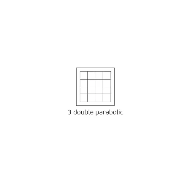 Parabolic Φωτιστικό led panel με 3 διπλούς καθρέπτες 36W 3000K ασημί/λευκό Ασημί Άσπρο 3