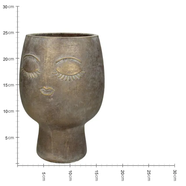 Κασπώ Πρόσωπο Χρυσό Τσιμέντο 17.5x17.5x25cm 3