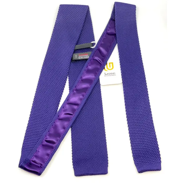 Πλεκτή Γραβάτα Μοβ Μονόχρωμη 5,5 cm 3