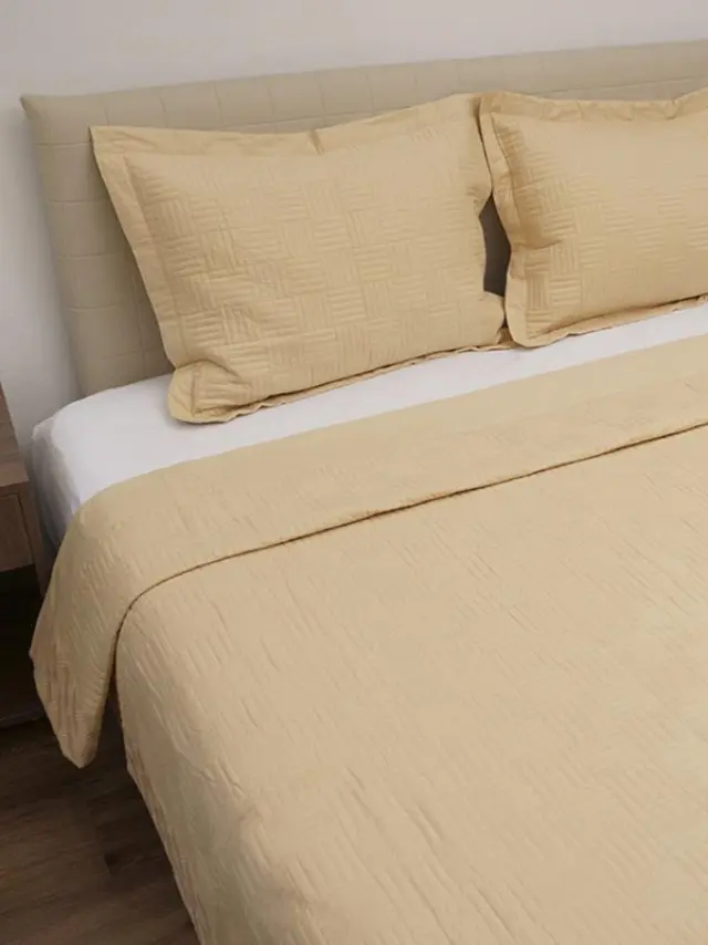 Κουβερλί Percale κεντητό Cream Υπέρδιπλο (220x240) Sunshine