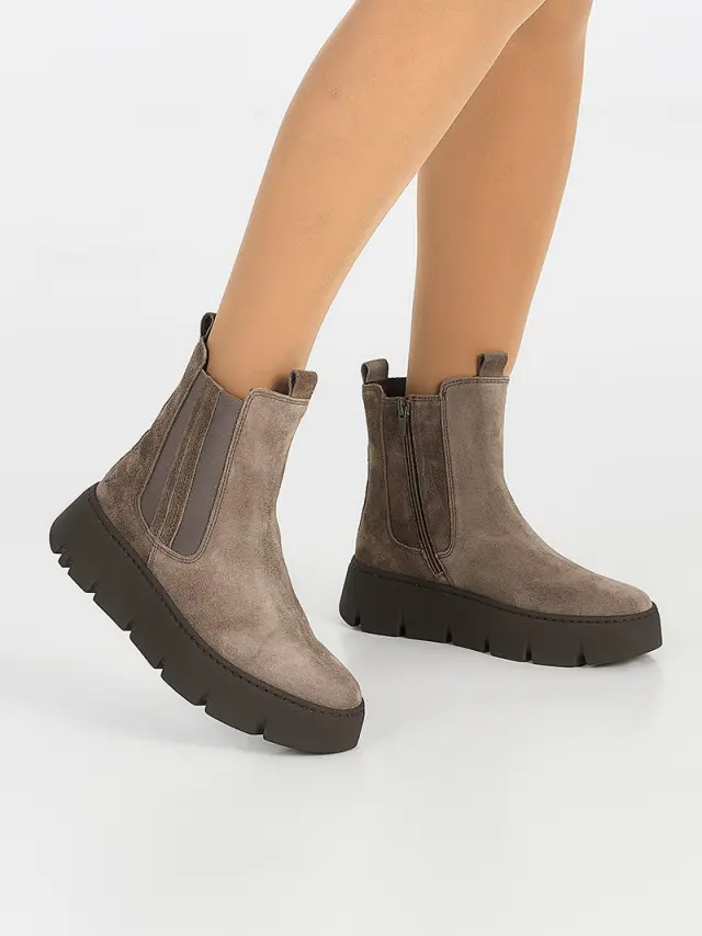 Gabor Μποτάκια Γυναικείο δέρμα suede Γκρί GAB/53743 10-MOHAIR 2