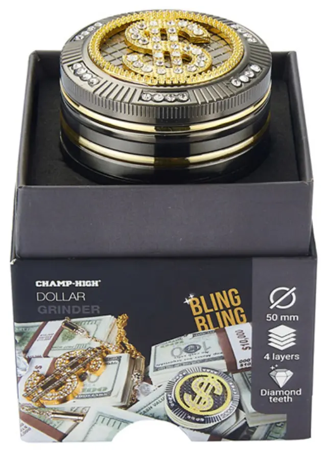 Grinder Τρίφτης Bling Dollars 50mm Aluminium - 4 Parts 3