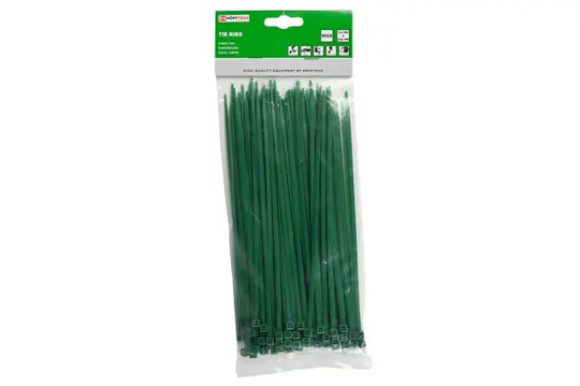 Cable ties 3.6 x 200 mm / 100 pieces green
