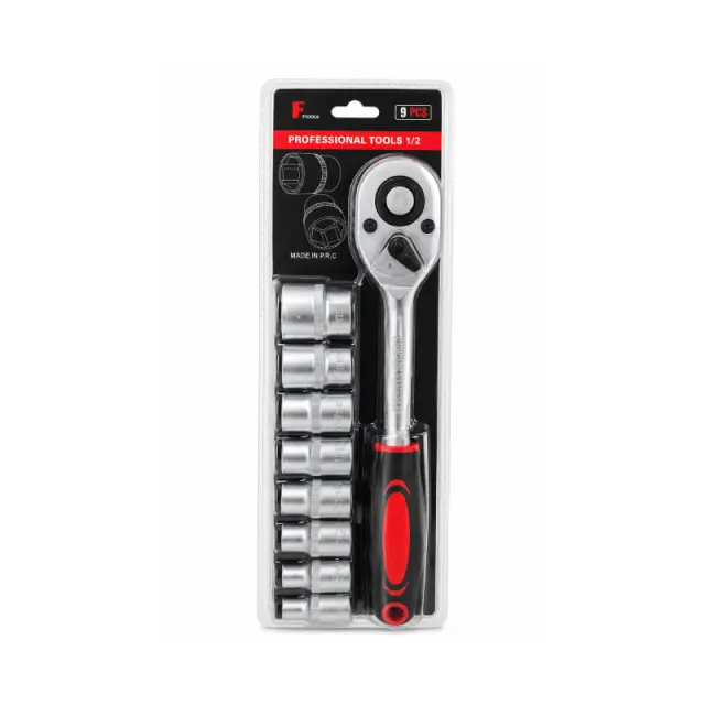 Σετ Καστάνιας 1/2" με 8 Καρυδάκια 9 Τεμαχίων - 1/2" Ratchet Wrench & Socket Set 9PCS 089172