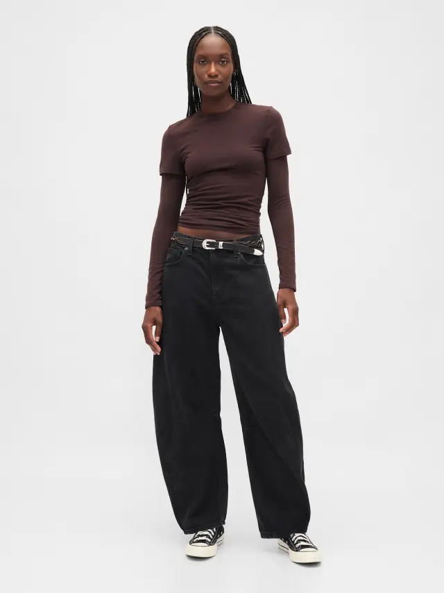 High Rise UltraSoft Horseshoe Τζιν Παντελόνι Black wash