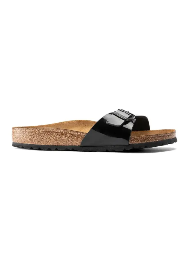 Birkenstock Πέδιλα Γυναικείο Birko-Flor Patent(Ανθεκτικό Υλικό Της Birkenstock-Επιτρέπει Την Επαφή Με Το Νερό) Μαύρο BIR/MADRID 040303 LACK/BLA - 42 3