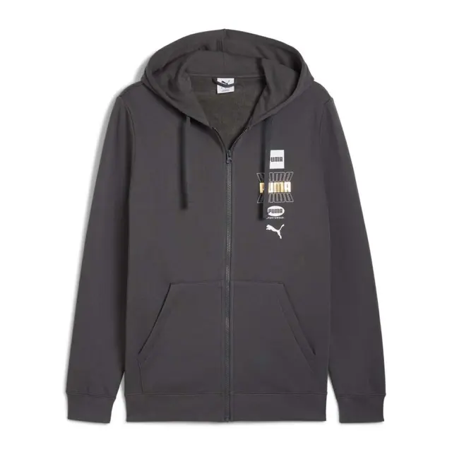 Puma Men's Essentials Logo Lab Holiday Full-Zip Fleece Hoodie Γκρι Σκούρο 688191-44 (Puma)