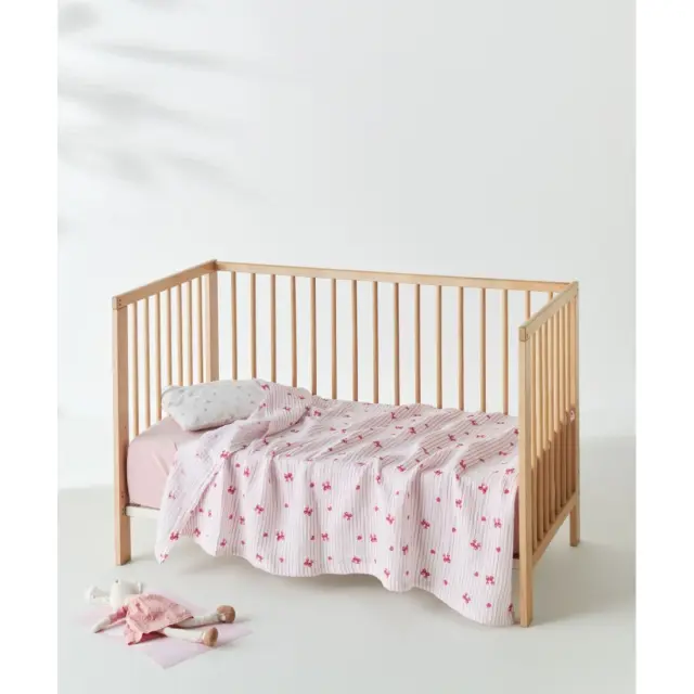 Κουβέρτα Κούνιας kentia Sassy A Pink-White 100x140