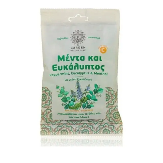 GARDEN Καραμέλες Λαιμού Μέντα-Ευκάλυπτος & Μενθόλη με Βιταμίνη C 60gr