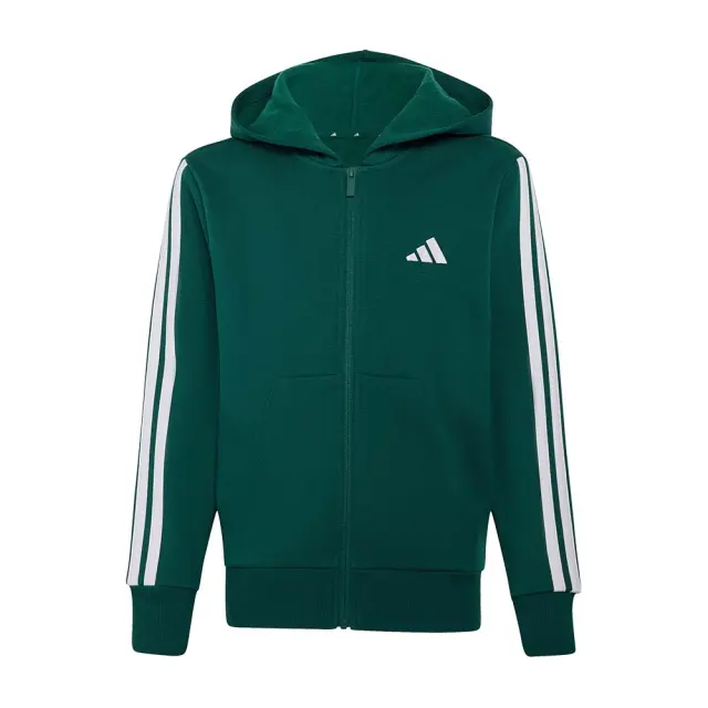 adidas Sportswear Kids 3Stripes Fleece Full-Zip Hoodie Πράσινο KT3373 (adidas Sportswear)