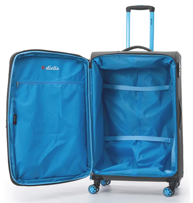 Βαλίτσα υφασμάτινη Μεγάλη DIELLE 30/70 79x48x31/34 cm Ανθρακί 2