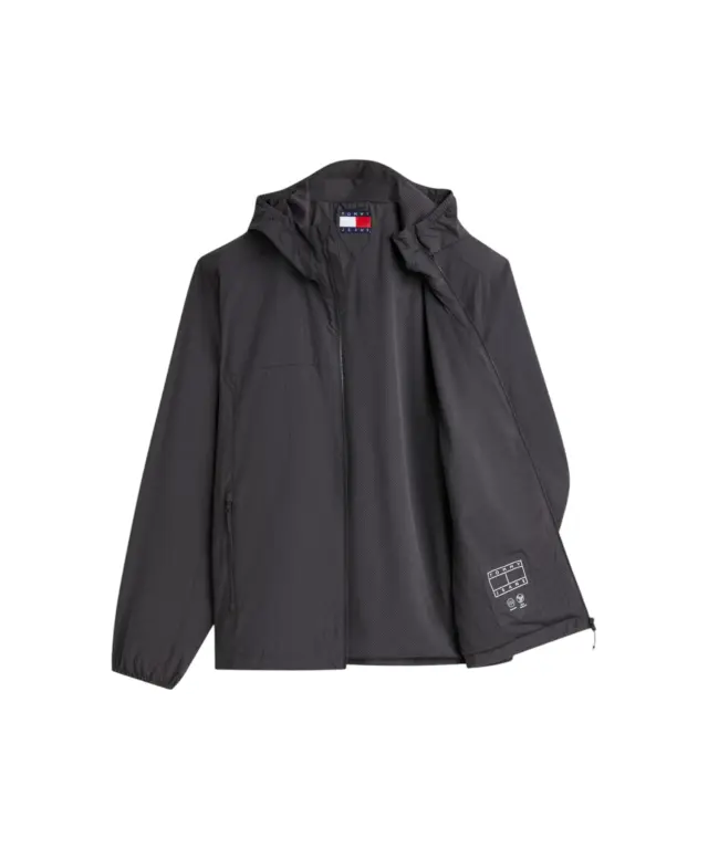 Tommy Hilfiger - Ανδρικό Αντιανεμικό Μεταβατικό Μπουφάν Chicago Packable Ripstop Relaxed Fit DM0DM23223-PT2 Γκρι
