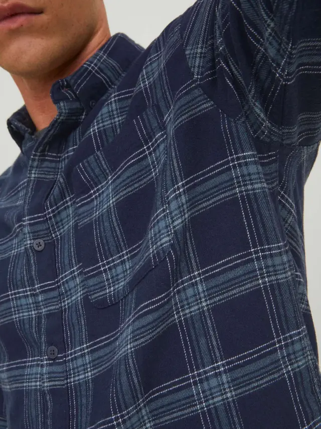 JCOCOR FLANNEL CHECK SHIRT LS BD Navy Blazer 2