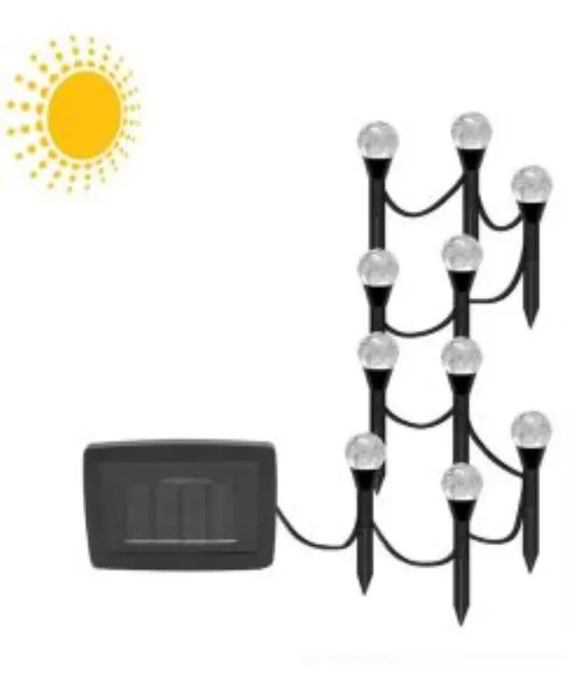 LED Αδιάβροχα Ηλιακά Καρφωτά – Χωνευτά Λαμπάκια Γιρλάντα 4m με Ηλιακό Πάνελ και Θερμό Λευκό Φωτισμό Crystal Balls