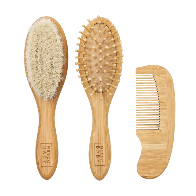 Meyco Βρεφικό Σετ Περιποίησης Μαλλιών Bamboo Natural 3τμχ