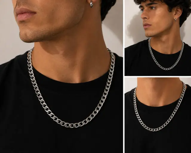 Ghetto Stainless Steel Chain Necklace 50cm 2