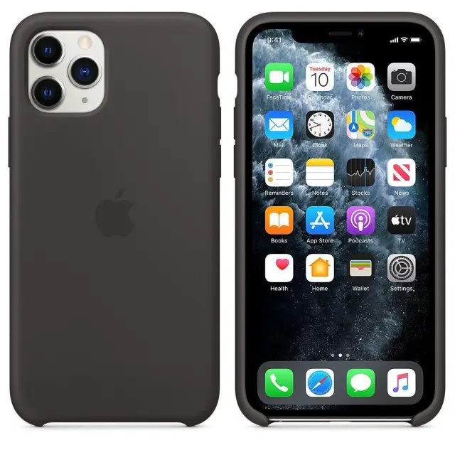Apple® Original Θήκη Σιλικόνης Silicone Case Για iPhone 11 Pro Max -Μαύρο