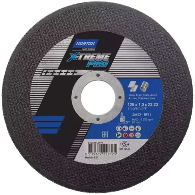 ΤΡΟΧΟΣ ΚΟΠΗΣ ΙΝΟΧ Φ125Χ1MM NORTON 66252846979