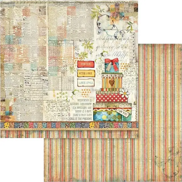 Χαρτί Scrapbooking Stamperia Διπλής Όψης - Patchwork & Δώρα - 31x30cm