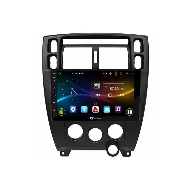 VenCore Οθόνη Multimedia Android 15 10.1" 9109A MTK6762 Octa-Core 2GB/32GB IPS με Πρόσοψη, CarPlay, Android Auto και Υποστήριξη Κάμερας Οπισθοπορείας AHD για Hyundai Tucson 2004-2010 – Μαύρη (3236-10008-0712B) 2