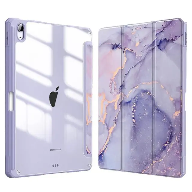 Flip Cover Θήκη για iPad 10.9″/11 (2025) με Pen Slot-Purple Marble OEM
