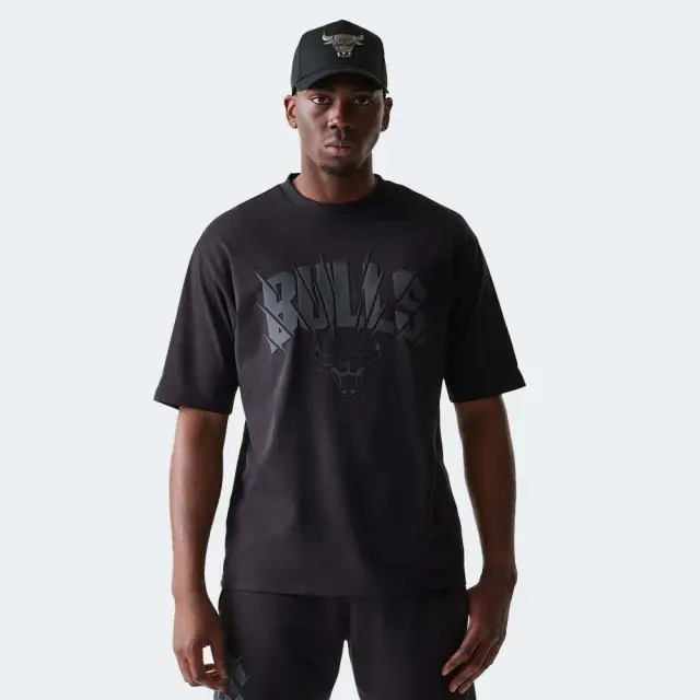 New Era Men's NBA Core Plus Chicago Bulls HD Oversized T-Shirt Μαύρο 60771523 (New Era)