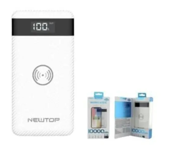 NEWTOP Powerbank PB22 10000mAh με ασύρματη φόρτιση σε ΛΕΥΚΟ Χρώμα