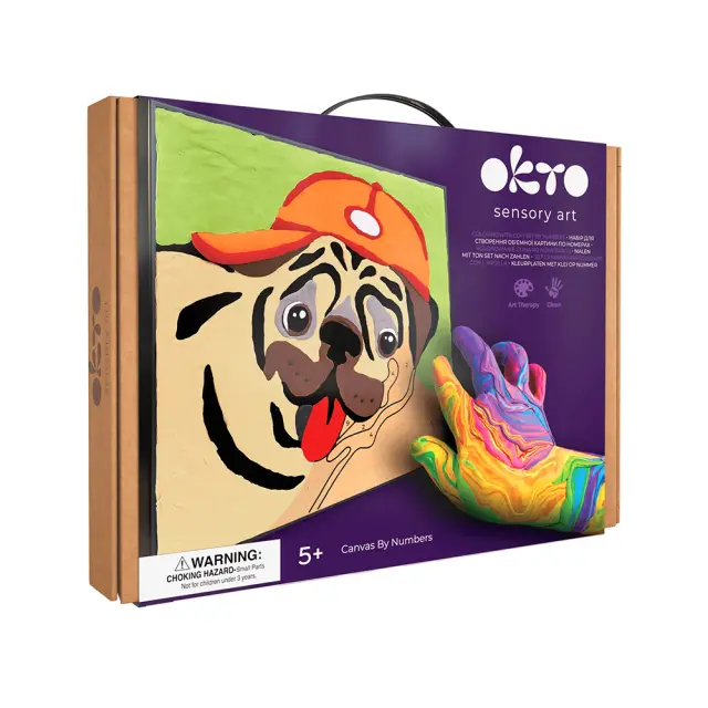 Okto Sensory Art / Δημιουργικό Σετ 3D Ζωγραφικής με Πηλό: Pug Dog
