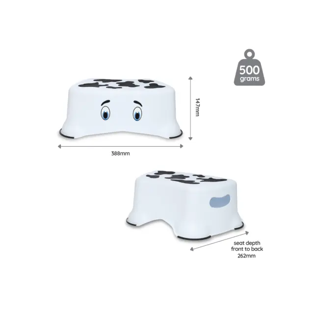 MYCARRYPOTTY My Little Step Stool - Εκπαιδευτικό σκαλοπατάκι / Αγελαδίτσα λευκό/μαύρο 2