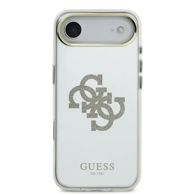 Guess PC/TPU Mirror 4G Glitter Logo MagSafe Case for iPhone Air Gold 3