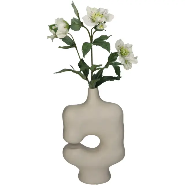 Βάζο Ακανόνιστο Ιβουάρ Polyresin 19x8.8x29.5cm 2