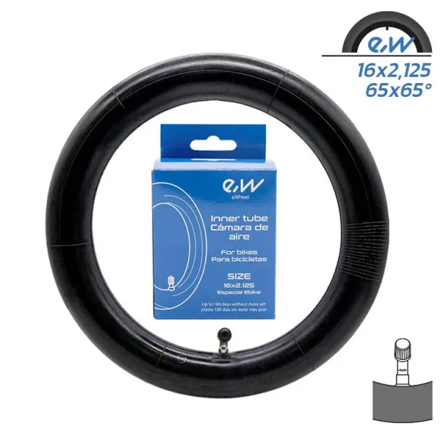 eWHEEL 16X2.125 ΑΕΡΟΘΑΛΑΜΟΣ ΓΙΑ E-SCOOTER/E-BIKE ΒΑΛΒΙΔΑ ΛΟΞΗ (90×90º) CMM249