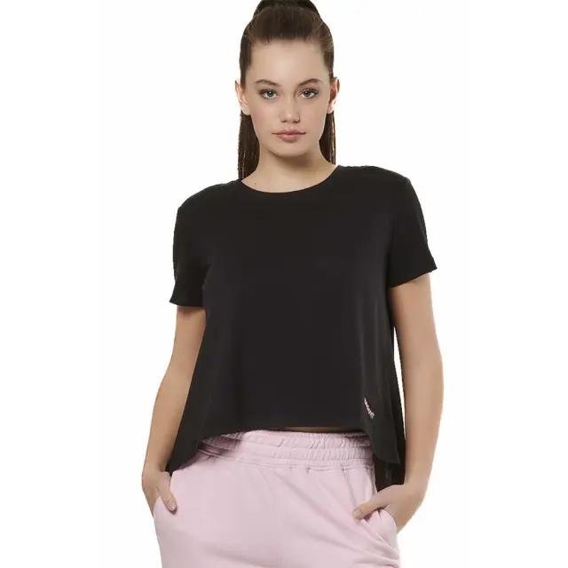 Body Action Women's Crossover Top Μαύρο 051528-01 (Body Action) - Medium