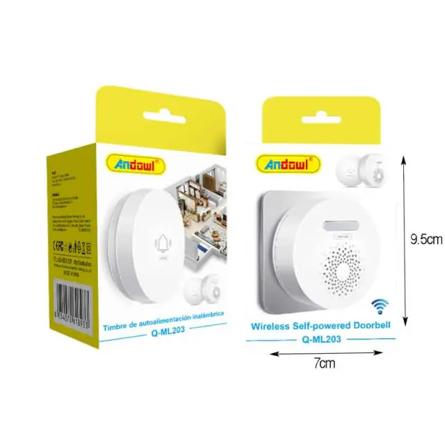 Andowl Ασύρματο Κουδούνι Πόρτας Q-ML203 - Wireless Self-Powered Doorbell 075910 2